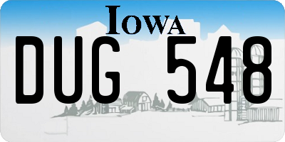 IA license plate DUG548