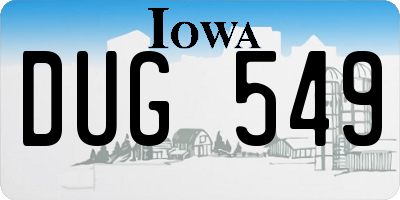 IA license plate DUG549