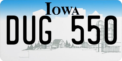 IA license plate DUG550