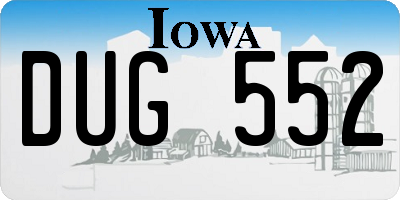 IA license plate DUG552