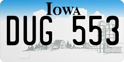 IA license plate DUG553