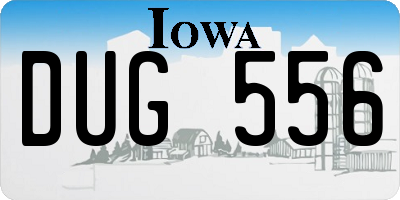 IA license plate DUG556