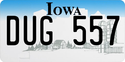 IA license plate DUG557