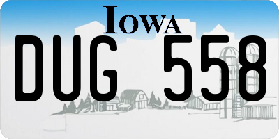 IA license plate DUG558