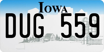 IA license plate DUG559