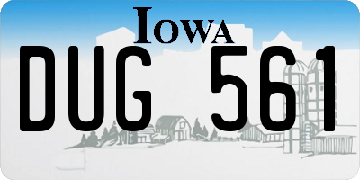IA license plate DUG561