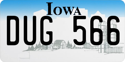 IA license plate DUG566