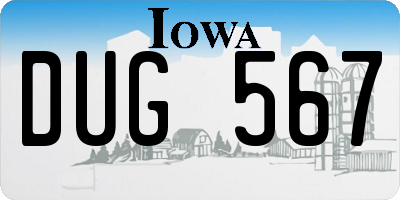IA license plate DUG567