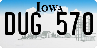 IA license plate DUG570