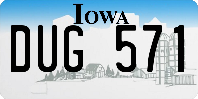 IA license plate DUG571