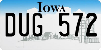 IA license plate DUG572