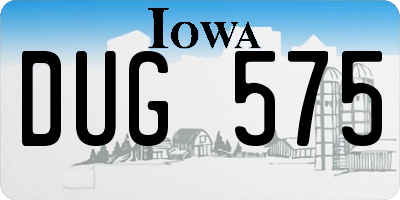 IA license plate DUG575