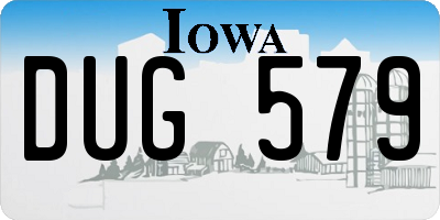 IA license plate DUG579