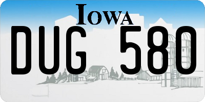 IA license plate DUG580
