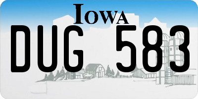 IA license plate DUG583