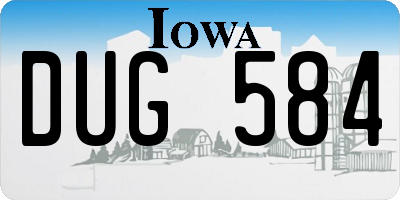 IA license plate DUG584