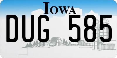 IA license plate DUG585