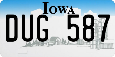 IA license plate DUG587
