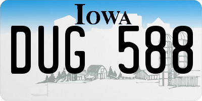 IA license plate DUG588