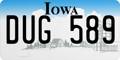 IA license plate DUG589