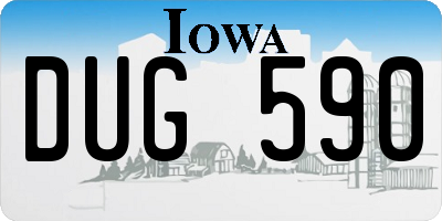 IA license plate DUG590