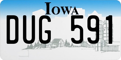 IA license plate DUG591
