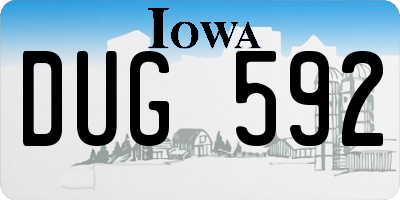 IA license plate DUG592