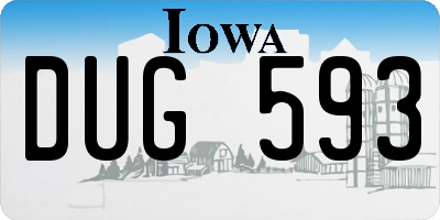 IA license plate DUG593