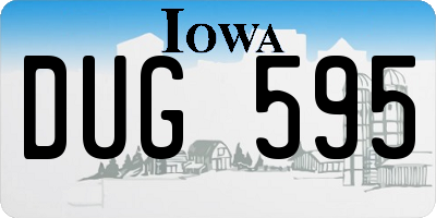 IA license plate DUG595