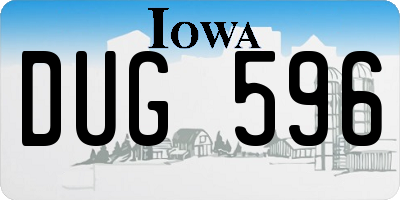 IA license plate DUG596