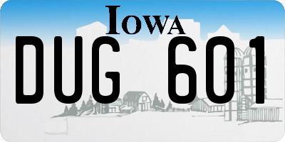 IA license plate DUG601