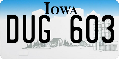 IA license plate DUG603