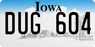 IA license plate DUG604