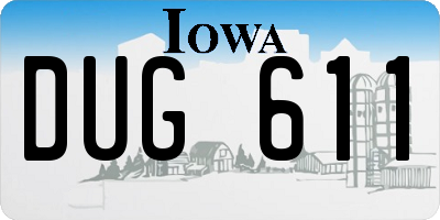 IA license plate DUG611