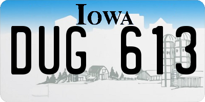 IA license plate DUG613