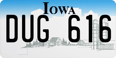 IA license plate DUG616