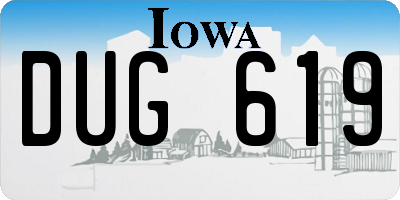 IA license plate DUG619