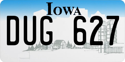 IA license plate DUG627