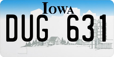 IA license plate DUG631