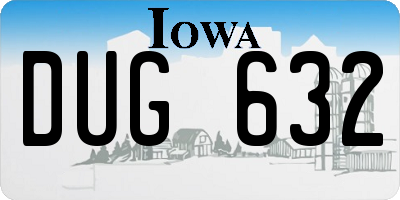 IA license plate DUG632