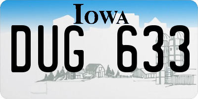 IA license plate DUG633