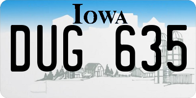 IA license plate DUG635