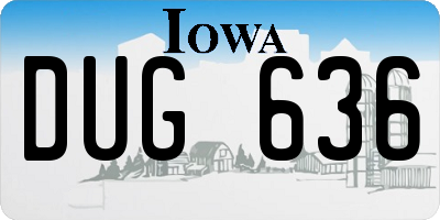 IA license plate DUG636