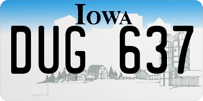 IA license plate DUG637