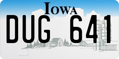 IA license plate DUG641