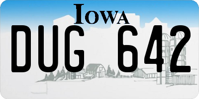IA license plate DUG642