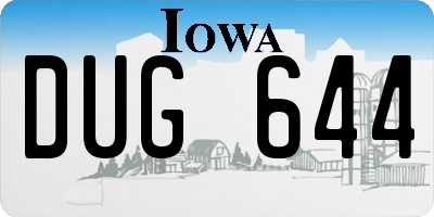 IA license plate DUG644