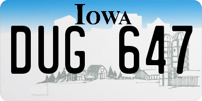 IA license plate DUG647