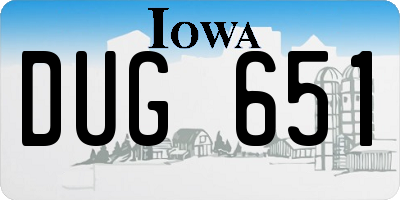 IA license plate DUG651