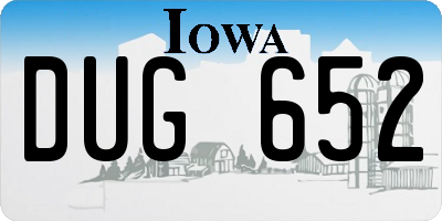 IA license plate DUG652